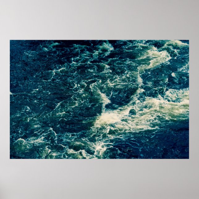 Hintergrund, obere Ansicht, rascher Fluss des Flus Poster (Vorne)