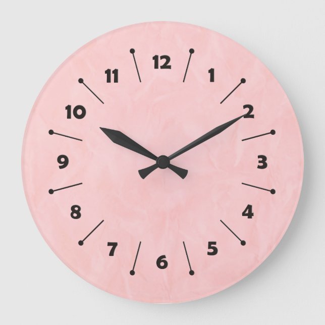 Hintergrund PAPIERTEXTURE - Hellrosa Große Wanduhr (Vorderseite)