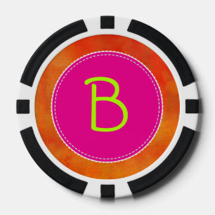 Hintergrund personalisiert rosa Circle Orange Pokerchips