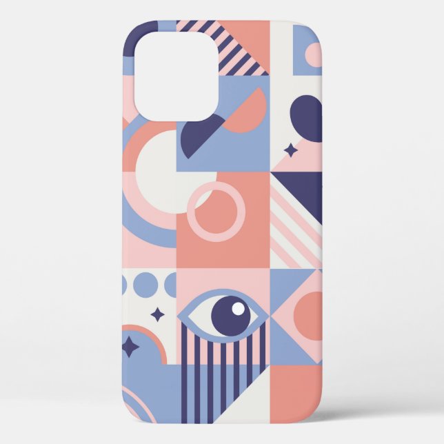 Hintergrund quadratischer geometrischer Formen. Äs Case-Mate iPhone Hülle (Rückseite)