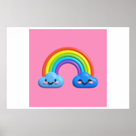 Hintergrund Rainbow Happy Birthday Poster