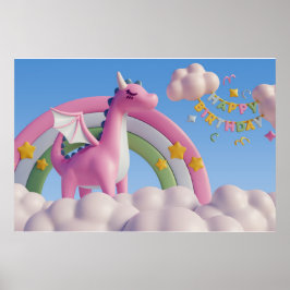 Hintergrund Rainbow Happy Birthday Poster