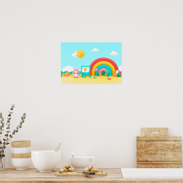 Hintergrund Rainbow Happy Birthday Poster (Küche)