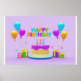 Hintergrund Rainbow Happy Birthday Poster