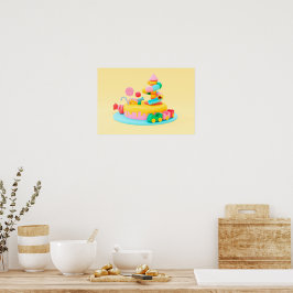 Hintergrund Rainbow Happy Birthday Poster