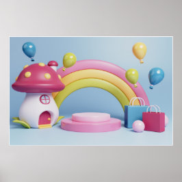 Hintergrund Rainbow Happy Birthday Poster