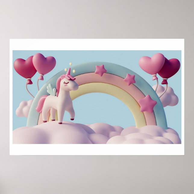 Hintergrund Rainbow Happy Birthday Poster (Vorne)