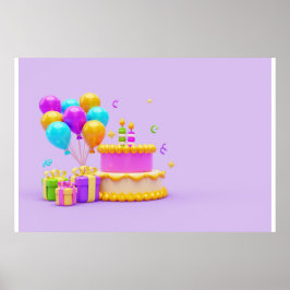 Hintergrund Rainbow Happy Birthday Poster
