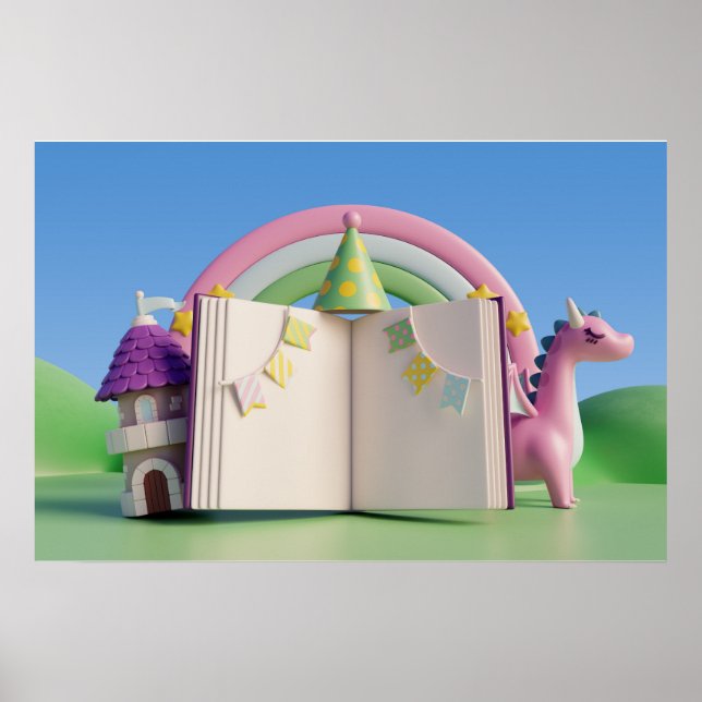 Hintergrund Rainbow Happy Birthday Poster (Vorne)