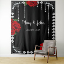 Hintergrund romantischer Rote Rosen und Diamanten-