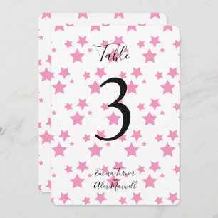 Hintergrund rosa Sterne TISCHNUMMERN