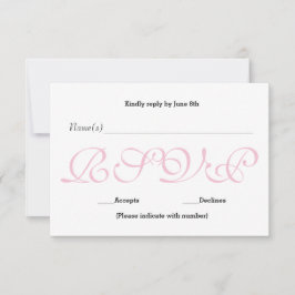 Hintergrund Rosa - UAWG-Empfang-Antwortkarte RSVP Karte