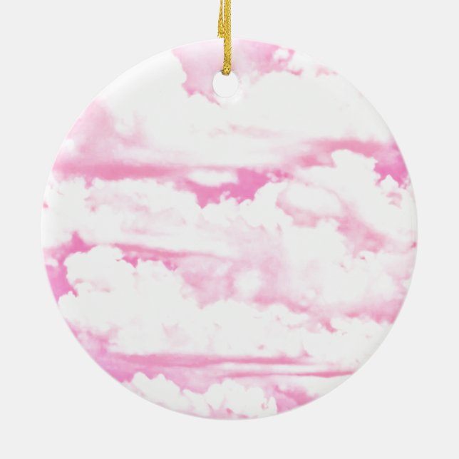 Hintergrund rosa Wolken Mode Keramik Ornament (Hinten)