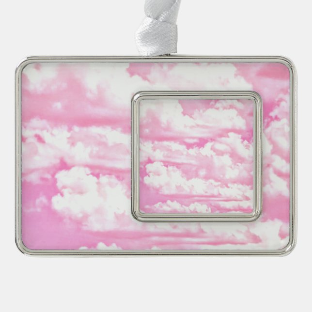 Hintergrund rosa Wolken Mode Rahmen-Ornament Silber (Vorderseite)