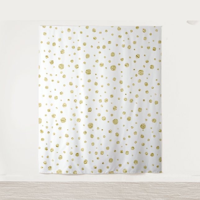 Hintergrund-Tapisserie des Gold-Sparkle-Dot-Fotos Wandteppich (Vorderseite)