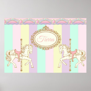 Hintergrund Umlaufbanner Rosa Poster