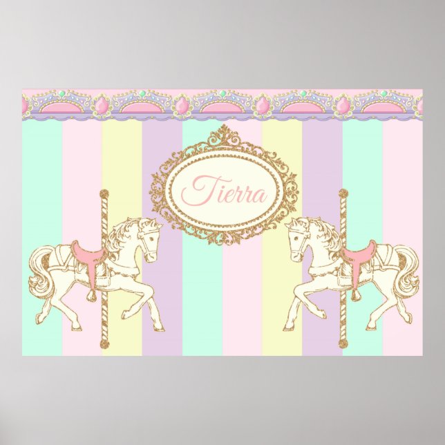 Hintergrund Umlaufbanner Rosa Poster (Vorne)