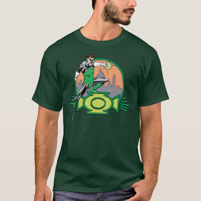 Hintergrund und Logo der grünen Laternenstadt T-Shirt (Vorderseite)