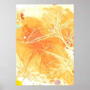 Hintergrund und tropische Blume für Vector Waterco Poster