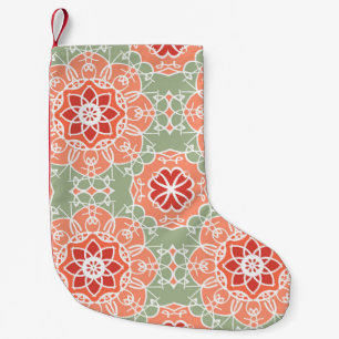 Hintergrund Vintage Blume. Nahtlose Blumenmuster Kleiner Weihnachtsstrumpf