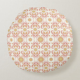 Hintergrund Vintage Blume. Nahtlose Blumenmuster Rundes Kissen