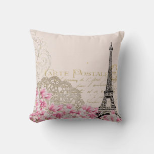 Hintergrund vintage eiffel blume kissen