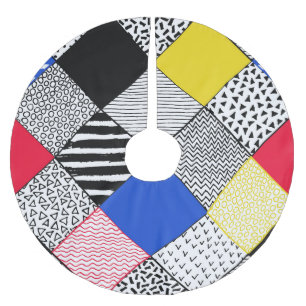 Hintergrund: Vögel, Polka Punkte. Polyester Weihnachtsbaumdecke