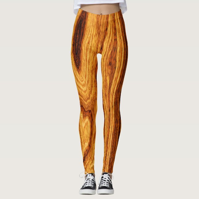 Hintergrund von Holzkörnern Leggings (Vorderseite)