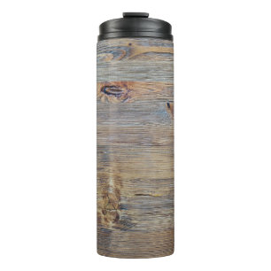 Hintergrundbeleuchtung aus hellem Holz, Zuhause De Thermosbecher