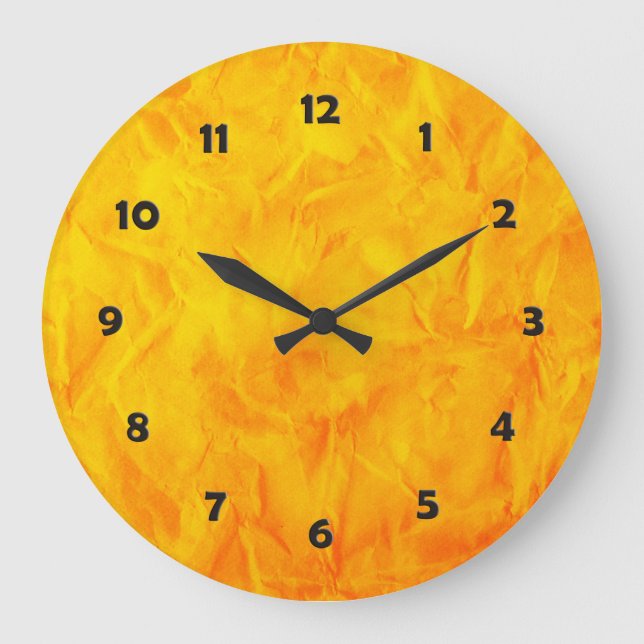 Hintergrundbild TEXTURE - orangegelb Große Wanduhr (Vorderseite)