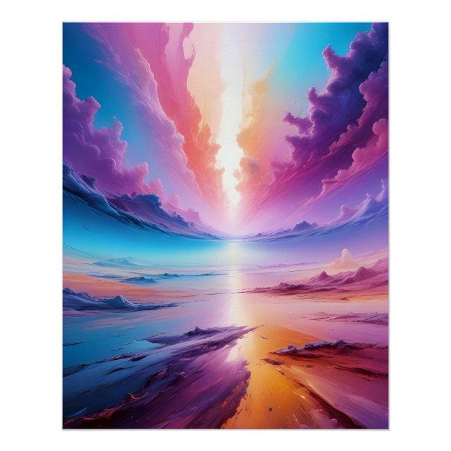 Hintergrundbild zur abstrakten Landschaft Himmel Poster (Vorderseite)