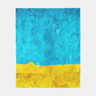 Hintergrundblau-gelbe Kunst Fleecedecke