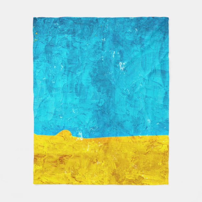 Hintergrundblau-gelbe Kunst Fleecedecke (Vorderseite)