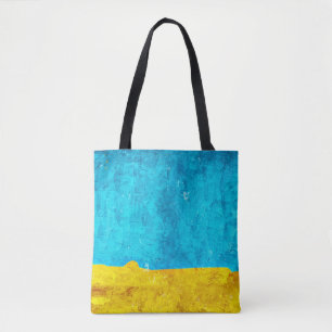 Hintergrundblau-gelbe Kunst Tasche