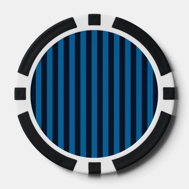 Hintergrunddekor mit blauen vertikalen Streifen Pokerchips (Vorderseite)
