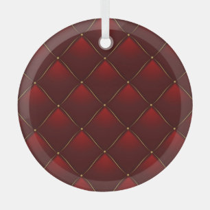 Hintergründe des gequilten Red Gold Thread Ornament Aus Glas