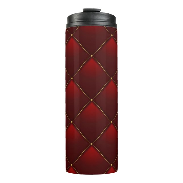 Hintergründe des gequilten Red Gold Thread Thermosbecher (Vorderseite)
