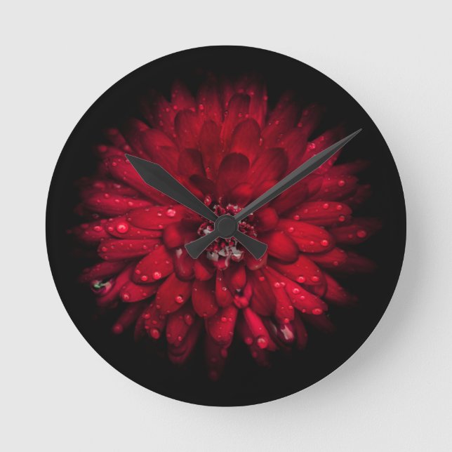 Hintergrundfarbe Blume Nr. 45 Runde Wanduhr (Vorderseite)