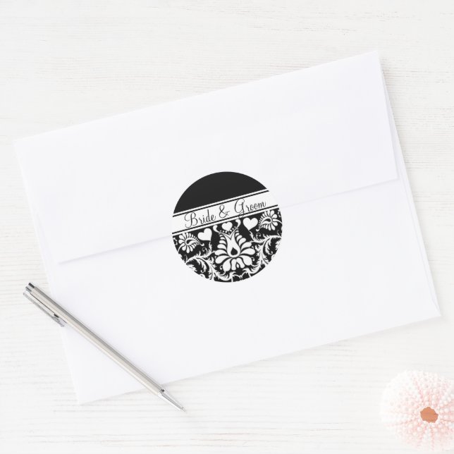 Hintergrundfarbe für weißes, florales Material Runder Aufkleber (Umschlag)