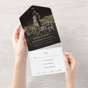 Hintergrundfoto Minimale Hochzeit All In One Einladung