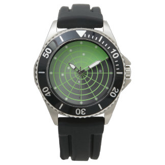 Hintergrundgrafik von Radarüberwachungsgeräten Armbanduhr