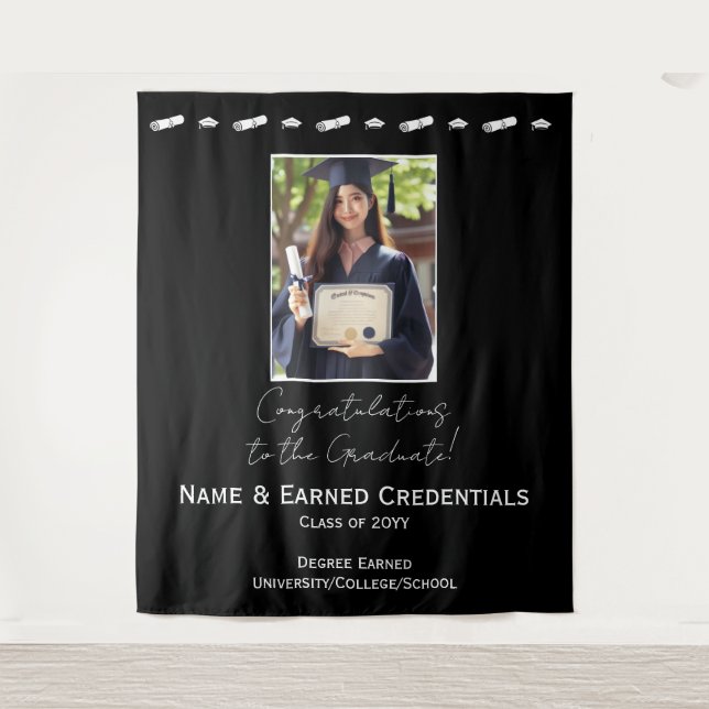 Hintergrundinformationen zu Foto, Cap, Diploma Abs Wandteppich (Vorderseite)