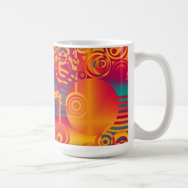 Hintergrundkomposition - Moderner farbiger Kreis Kaffeetasse (Rechts)