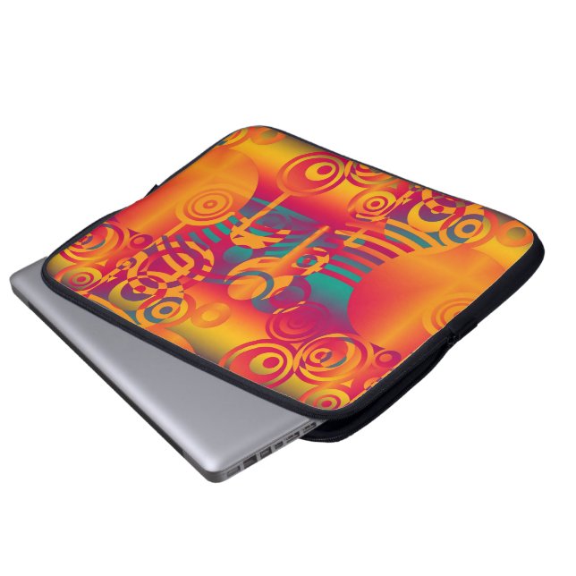 Hintergrundkomposition - Moderner farbiger Kreis Laptopschutzhülle (Vorne Knopf)