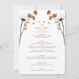 Hintergrundmenükarte für Elegante Wildblumen Einladung
