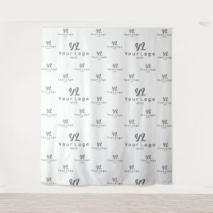 Hintergrundmesse für das White Custom Business Log Wandteppich