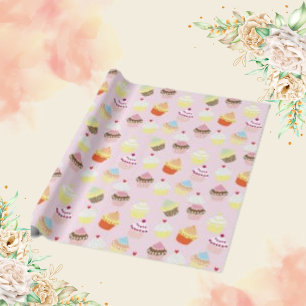 Hintergrundmuster für Cupcakes Wasserfarben-Tapete Geschenkpapier