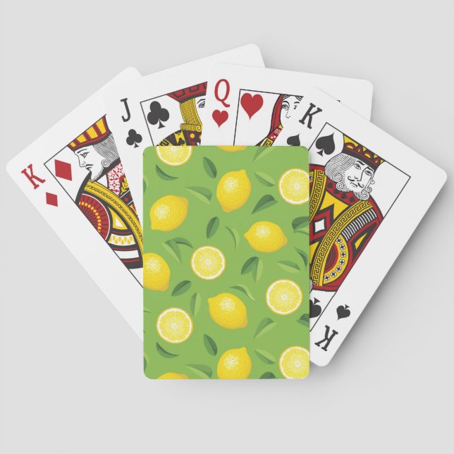 Hintergrundmuster für Zitronen Spielkarten (Rückseite)