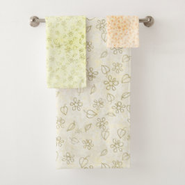 Hintergrundmuster Grafische moderne Liebe für den Badhandtuch Set