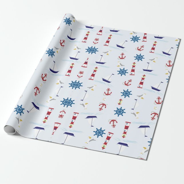 Hintergrundpapier für nautische Tapeten Geschenkpapier (Ungerollt)